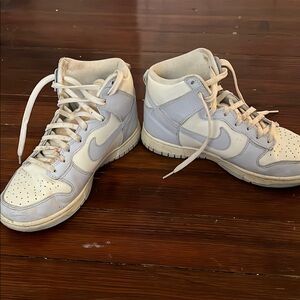Nike High-Top Sneakers in White and Gray